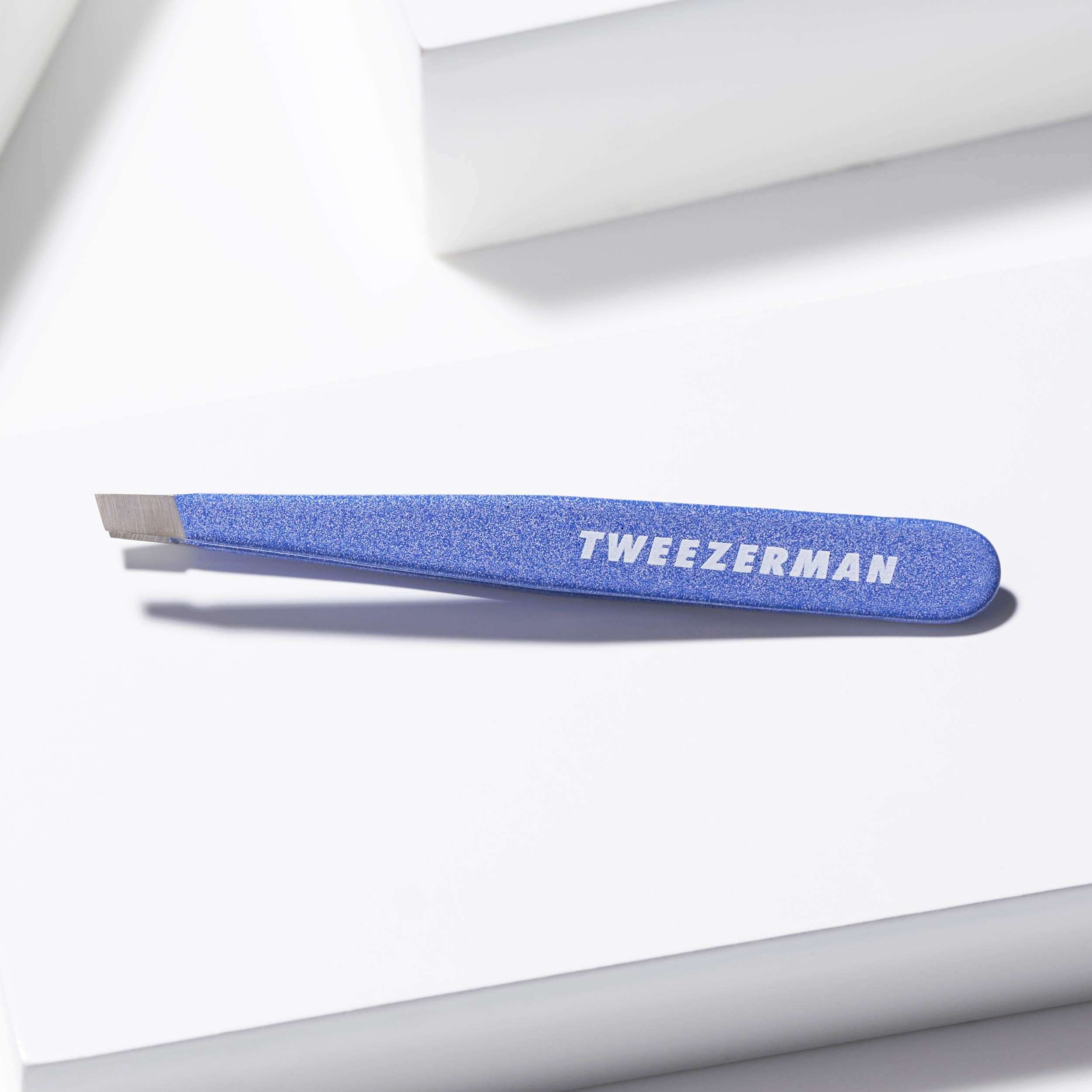 Tweezerman Mini Slant Tweezer Granite Sky travel-ready compact design