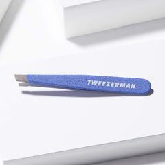 Tweezerman Mini Slant Tweezer Granite Sky travel-ready compact design