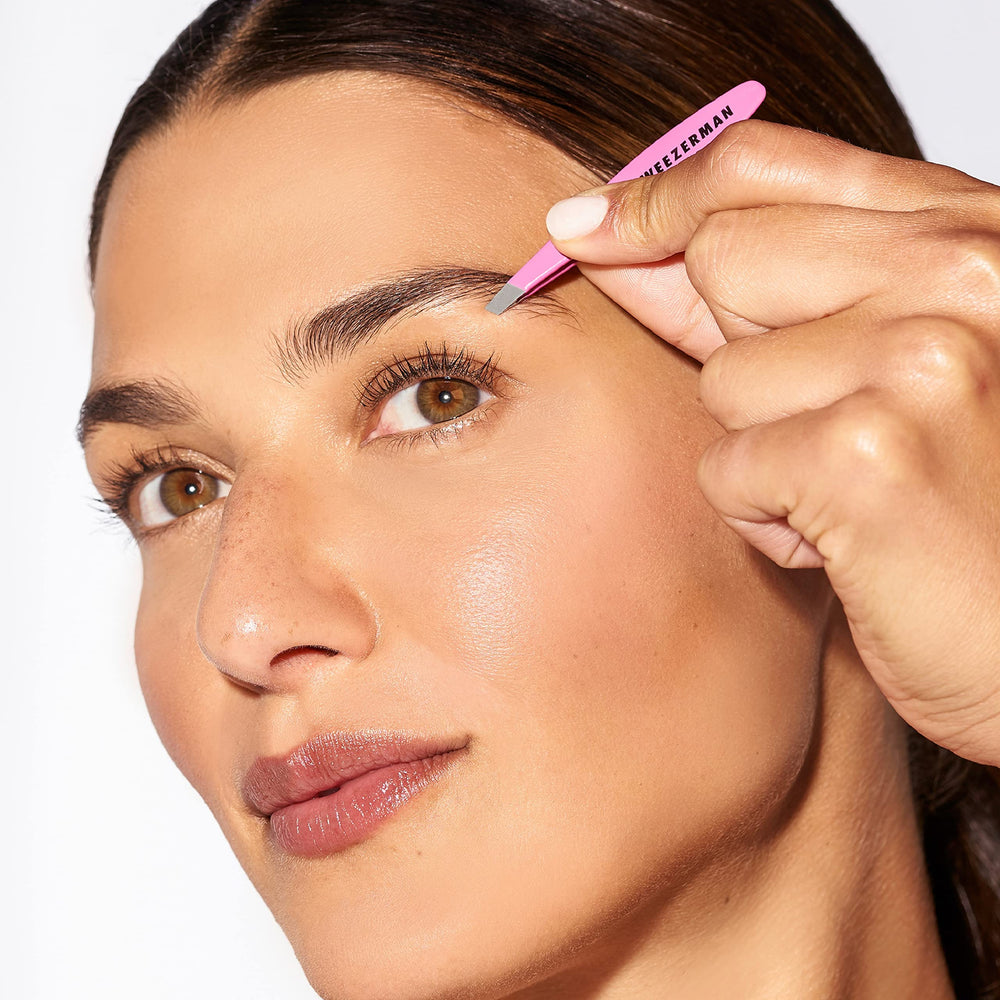 Tweezerman mini slant tweezer stainless steel tips are durable and easy to clean.