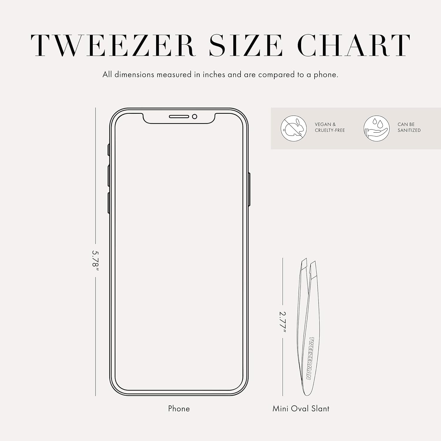 Tweezerman NYC Mini Slant Tweezer angle usage at 25 degrees for effective hair capture.
