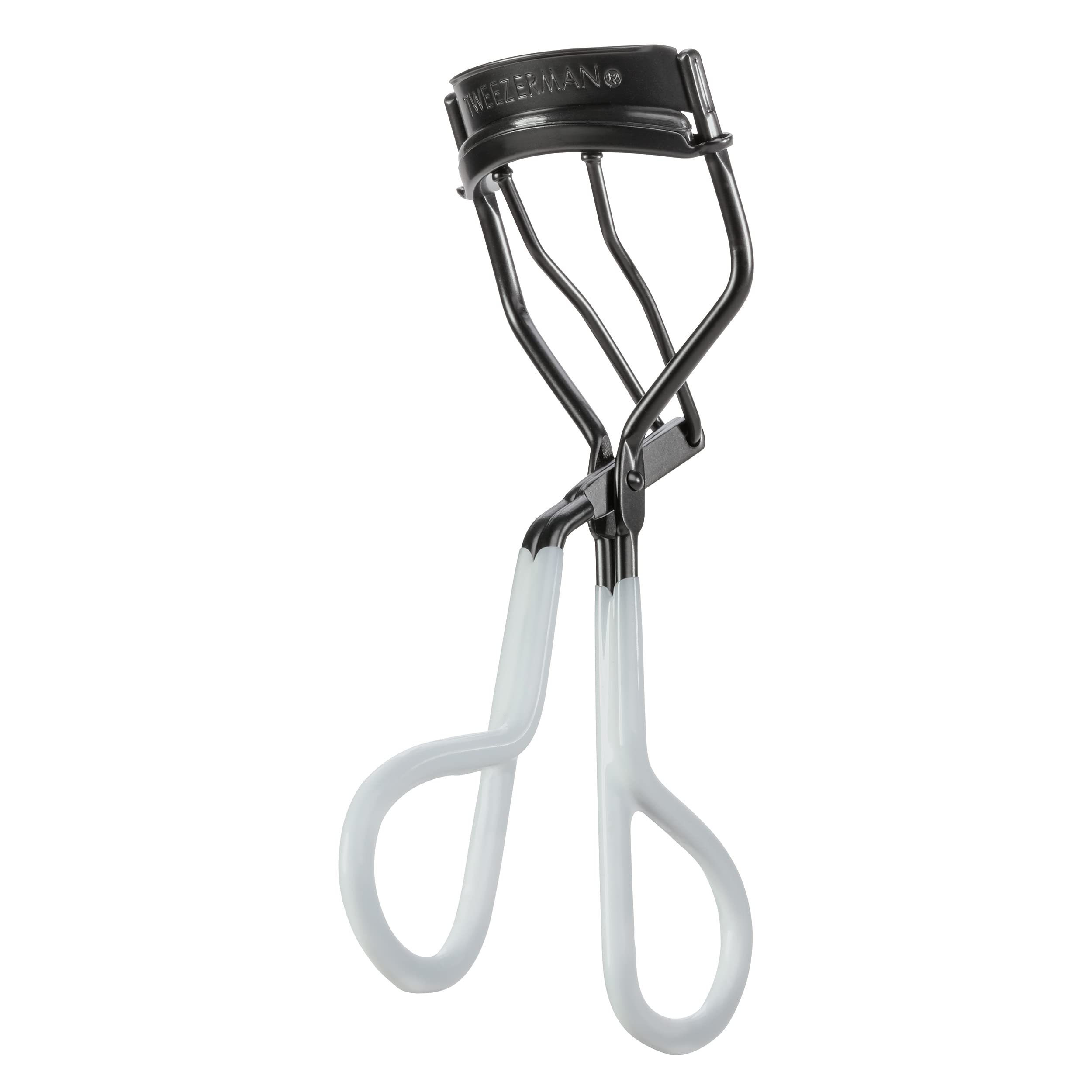 Tweezerman Onyx Great Grip Eyelash Curler with matte finish for precise base-to-tip curl.