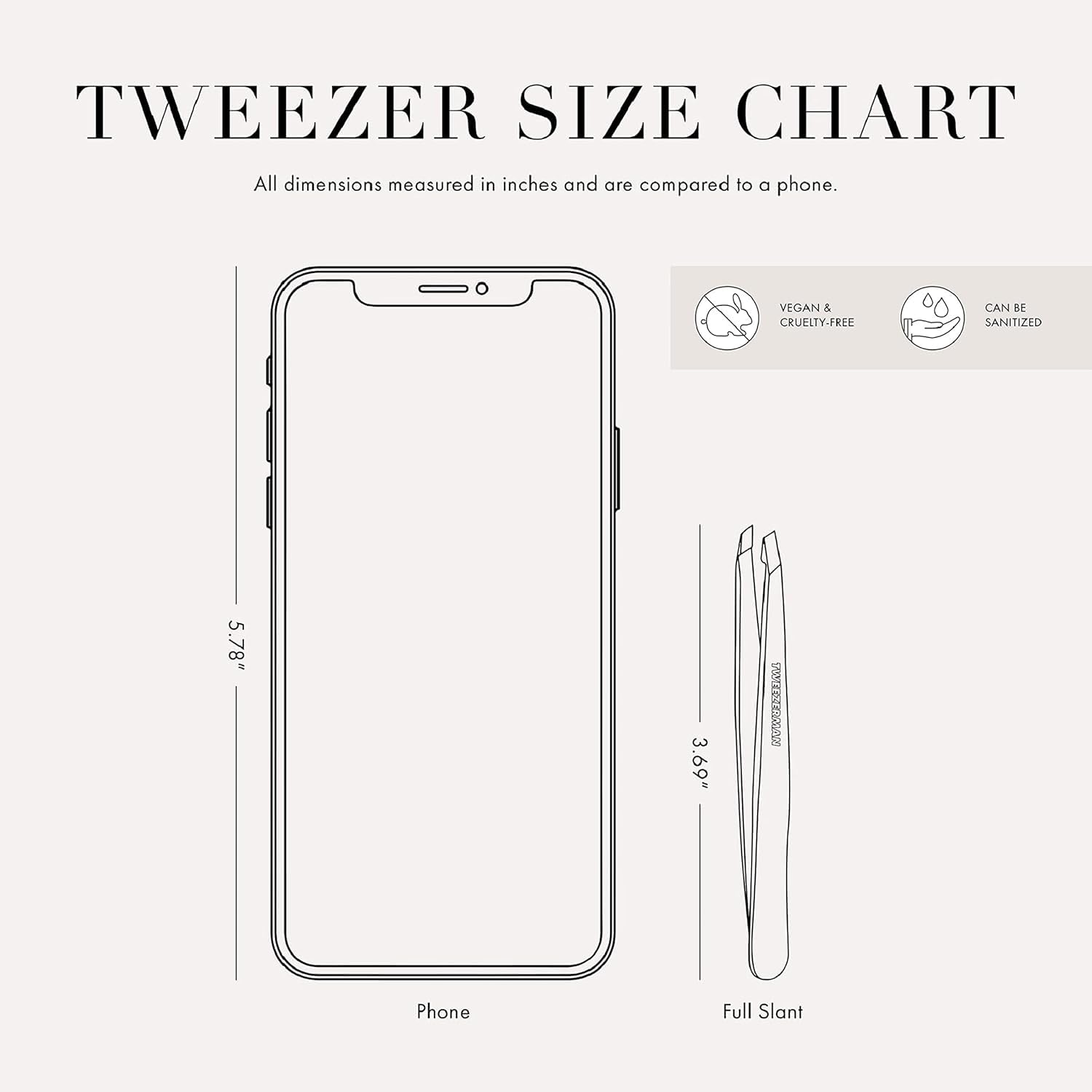 Tweezerman tweezer cleaning with alcohol wipe for hygiene.