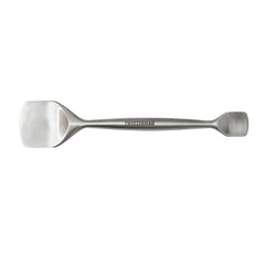Tweezerman Pore Prep Tool front view, compact metal design for gentle pore cleaning.