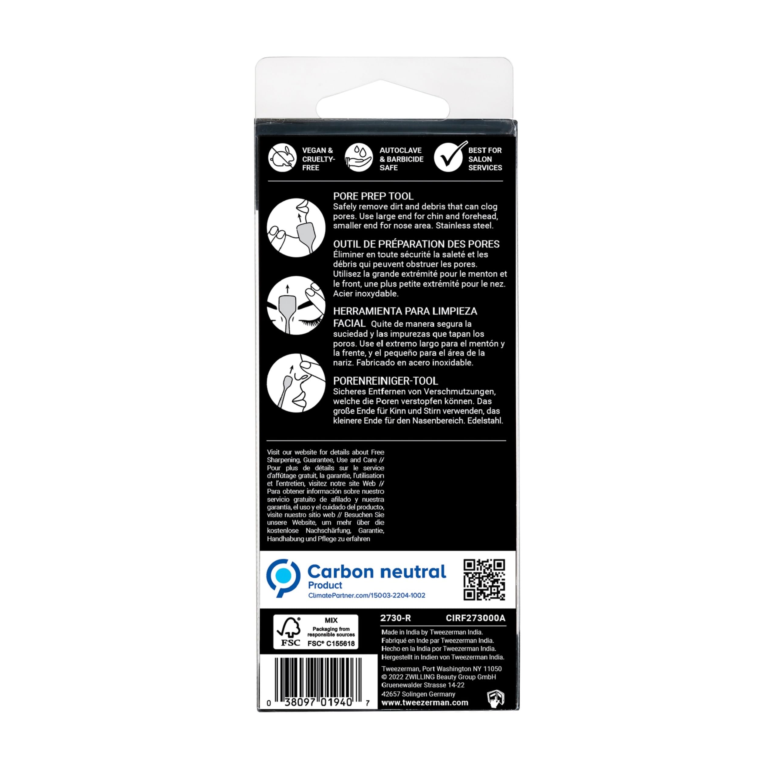 Tweezerman Pore Prep Tool on skin surface prepping for absorption.
