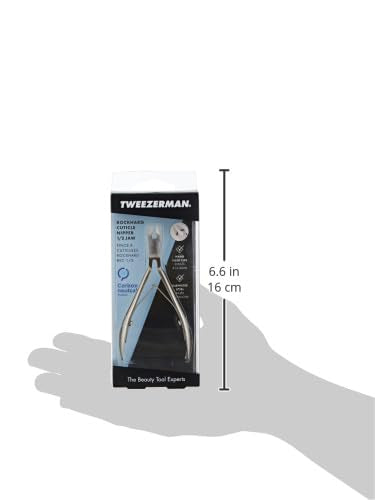 Tweezerman Rockhard Cuticle Nipper aligned tips emphasize precision on every trim.