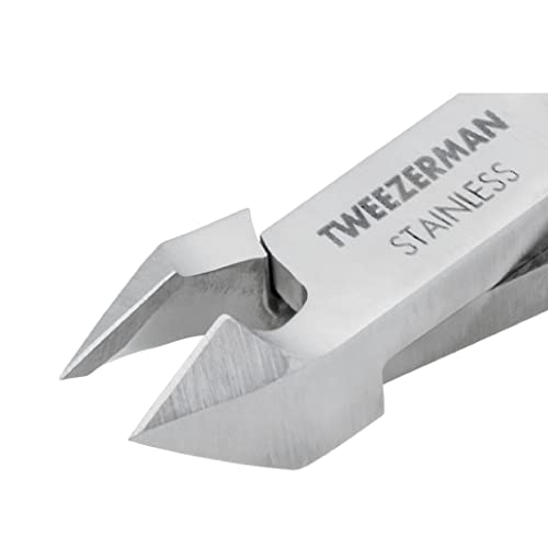Tweezerman Rockhard Cuticle Nipper with double spring-action shown for smooth trimming.