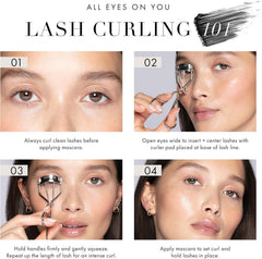 Tweezerman Rose Gold Eyelash Curler refill pads included for gentle, irritation-free use.