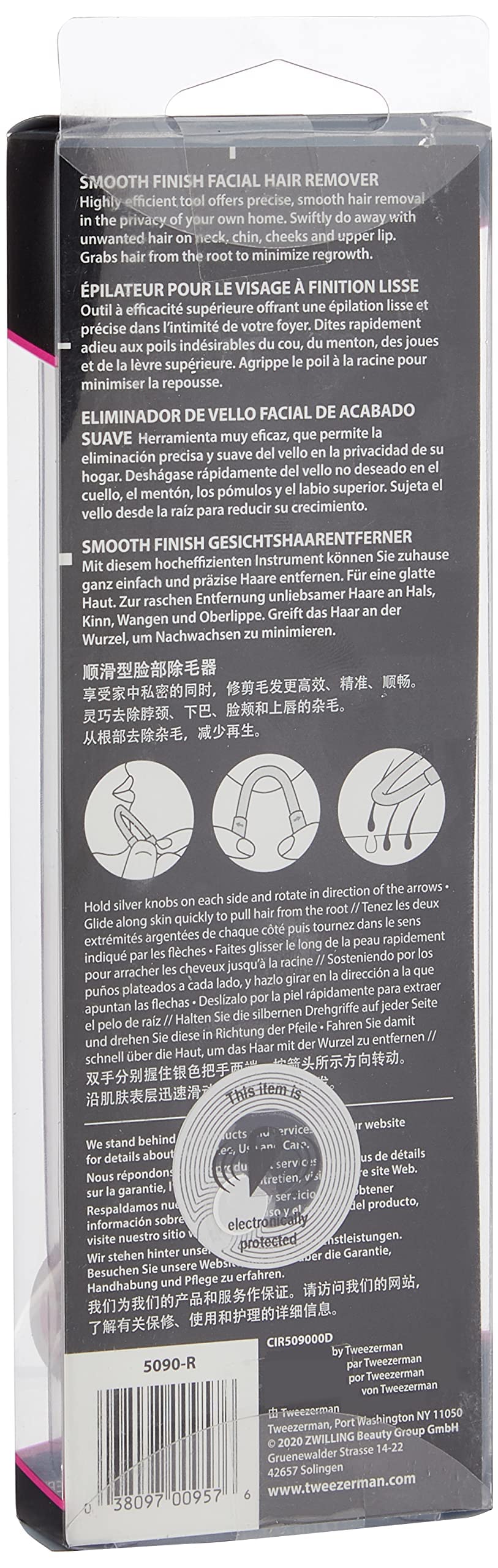 Cleaning Tweezerman Smooth Finish coil with an alcohol wipe for hygiene.