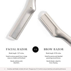 Durable Tweezerman stainless steel razor is easy to clean.