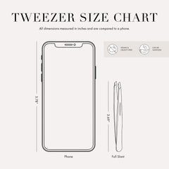Tweezerman stainless steel slant tweezer grip enhances control during use.