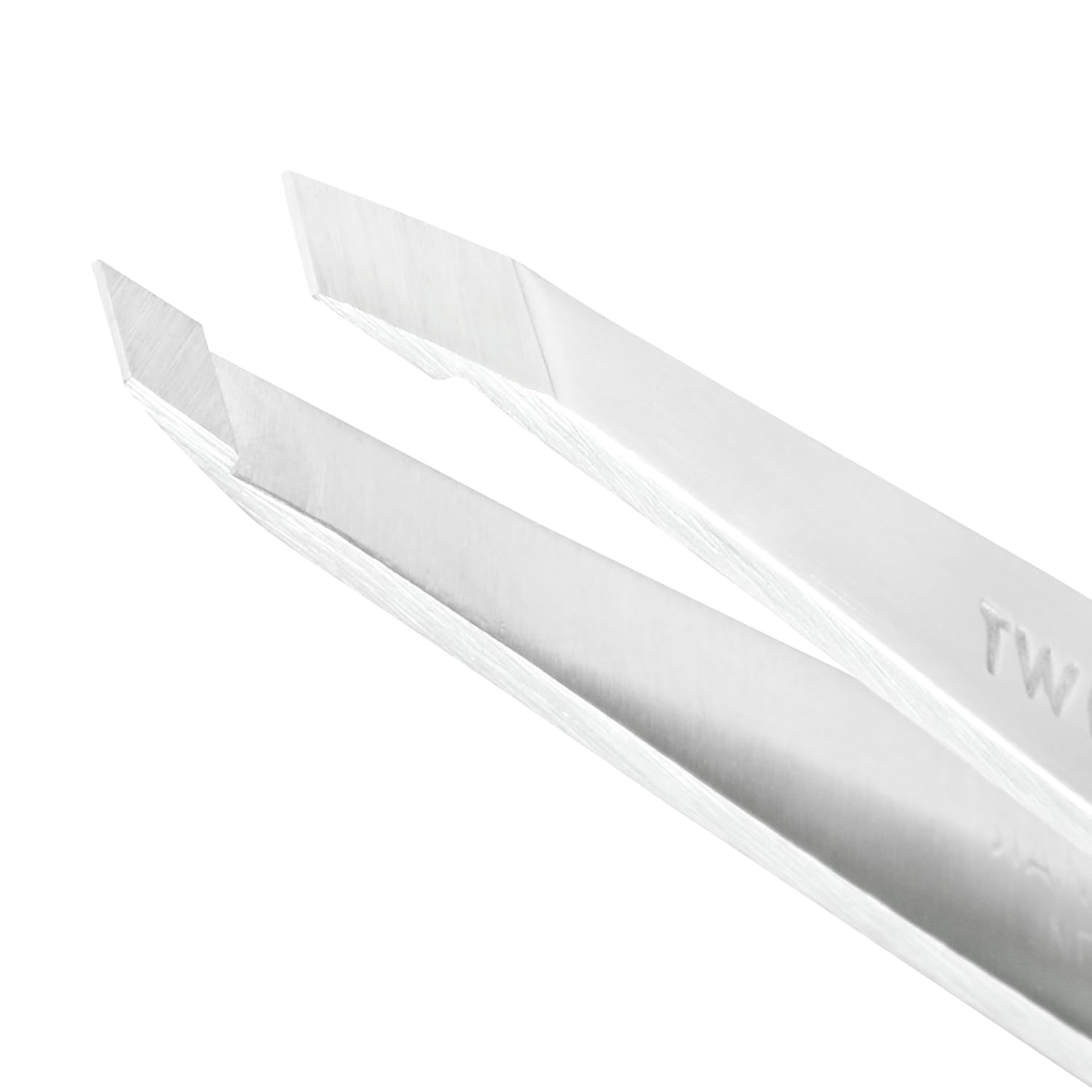 Tweezerman platinum silver grip area highlighting comfortable, stable control.