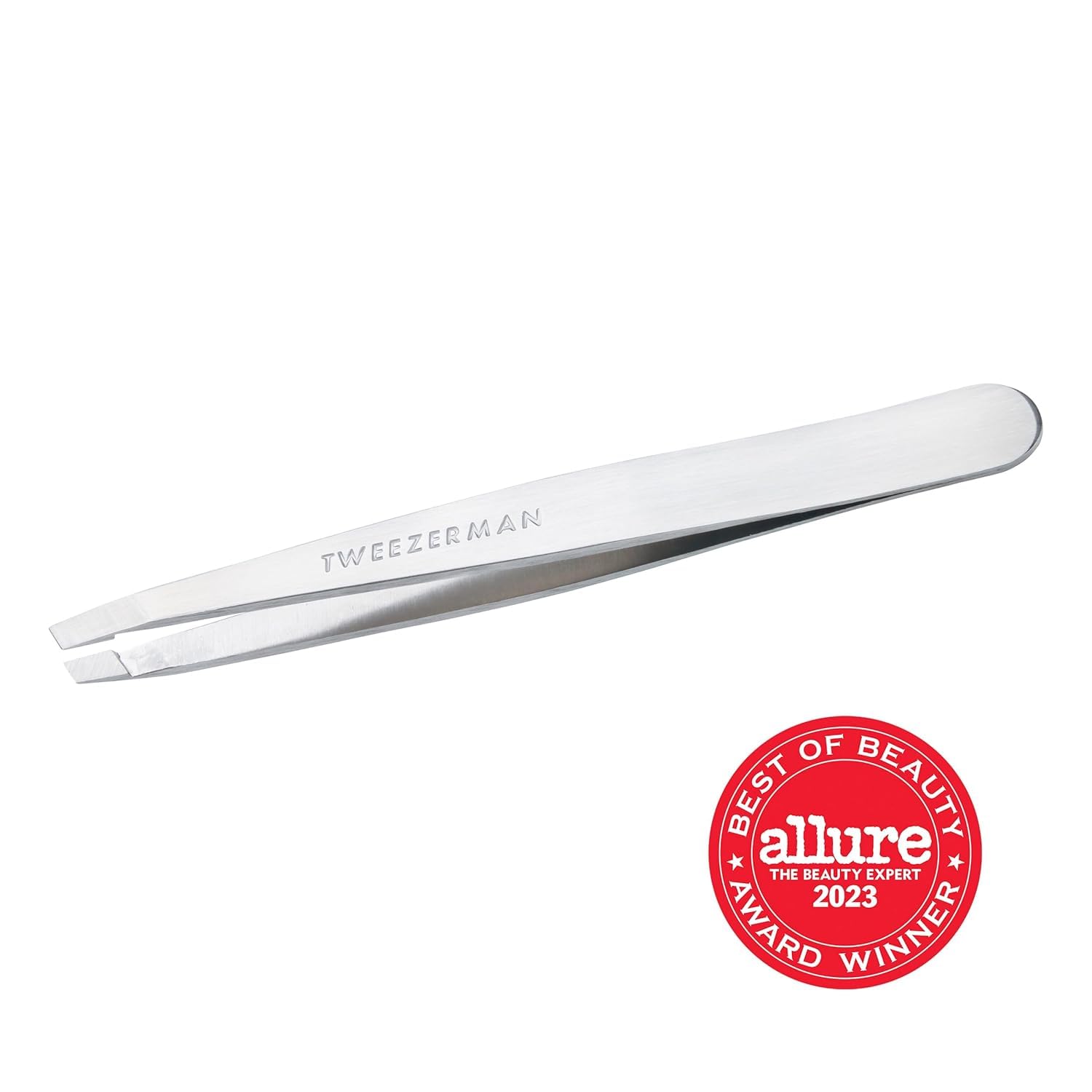 Tweezerman slant tips close-up showing aligned tips for hair removal.