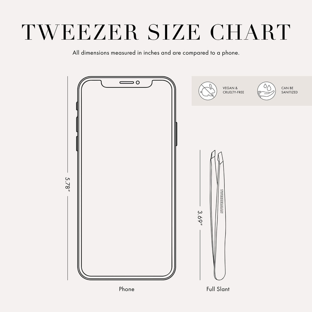 Tweezerman slant tweezer with warm washcloth prep highlights brow pre-treatment.