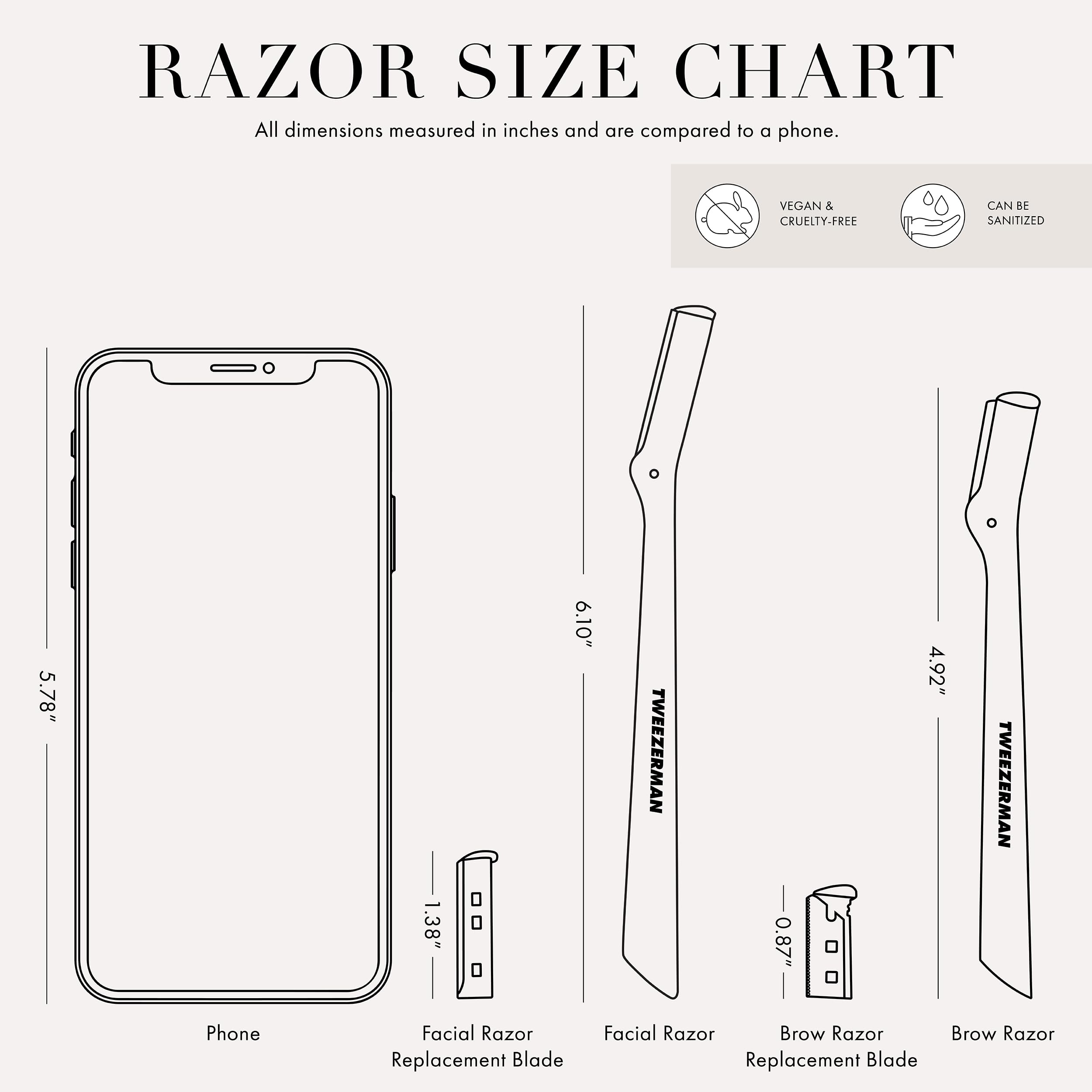 Tweezerman storage cap keeps razor dry after use.