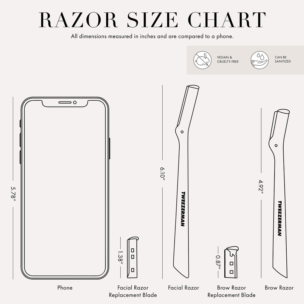 Tweezerman storage cap keeps razor dry after use.