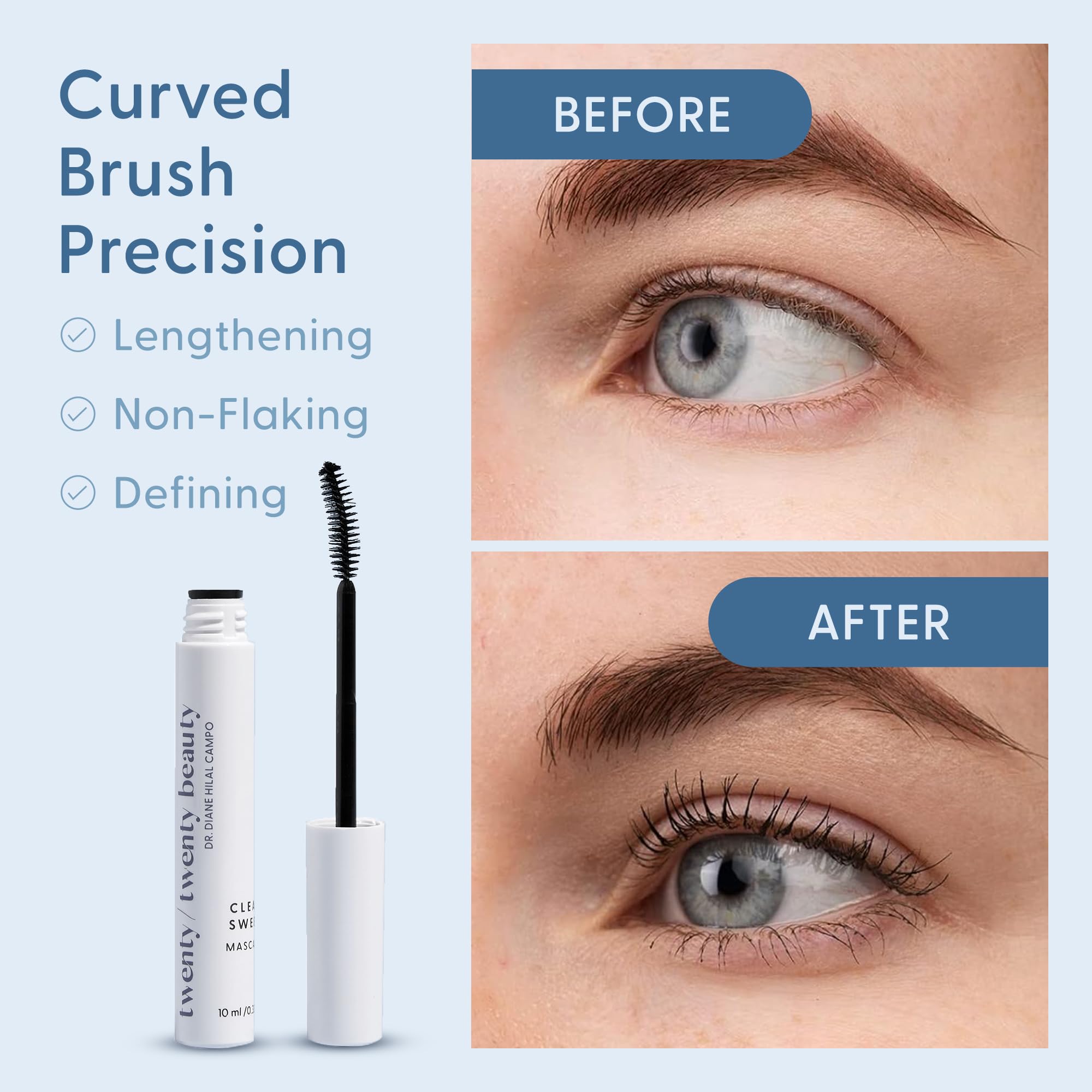 Twenty/Twenty Clean Sweep Mascara with Hyaluronic Acid for lash nourishment