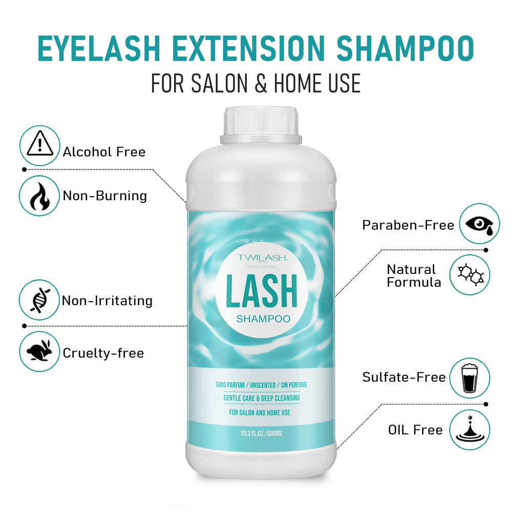 TWILASH BY DLY lash cleanser foam dispense—eye-friendly lather for safe makeup removal.