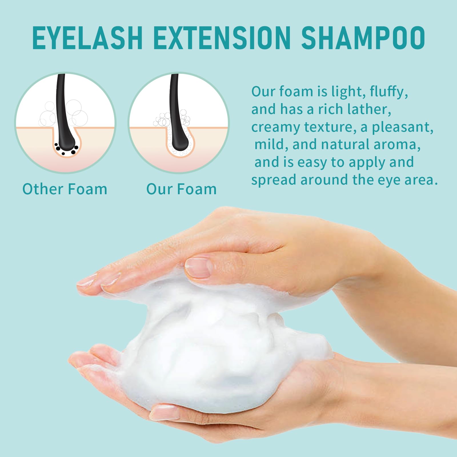 TWILASH BY DLY lash cleanser closeup—soft creamy texture for gentle cleansing around eyelids.