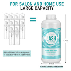 TWILASH BY DLY lash shampoo 600ml bottle side view—bulk supply for professional salons and home use.