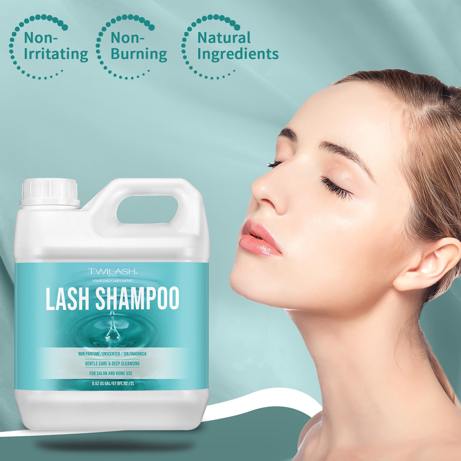 TWILASH BY DLY product in salon and home setting, versatile lash cleansing