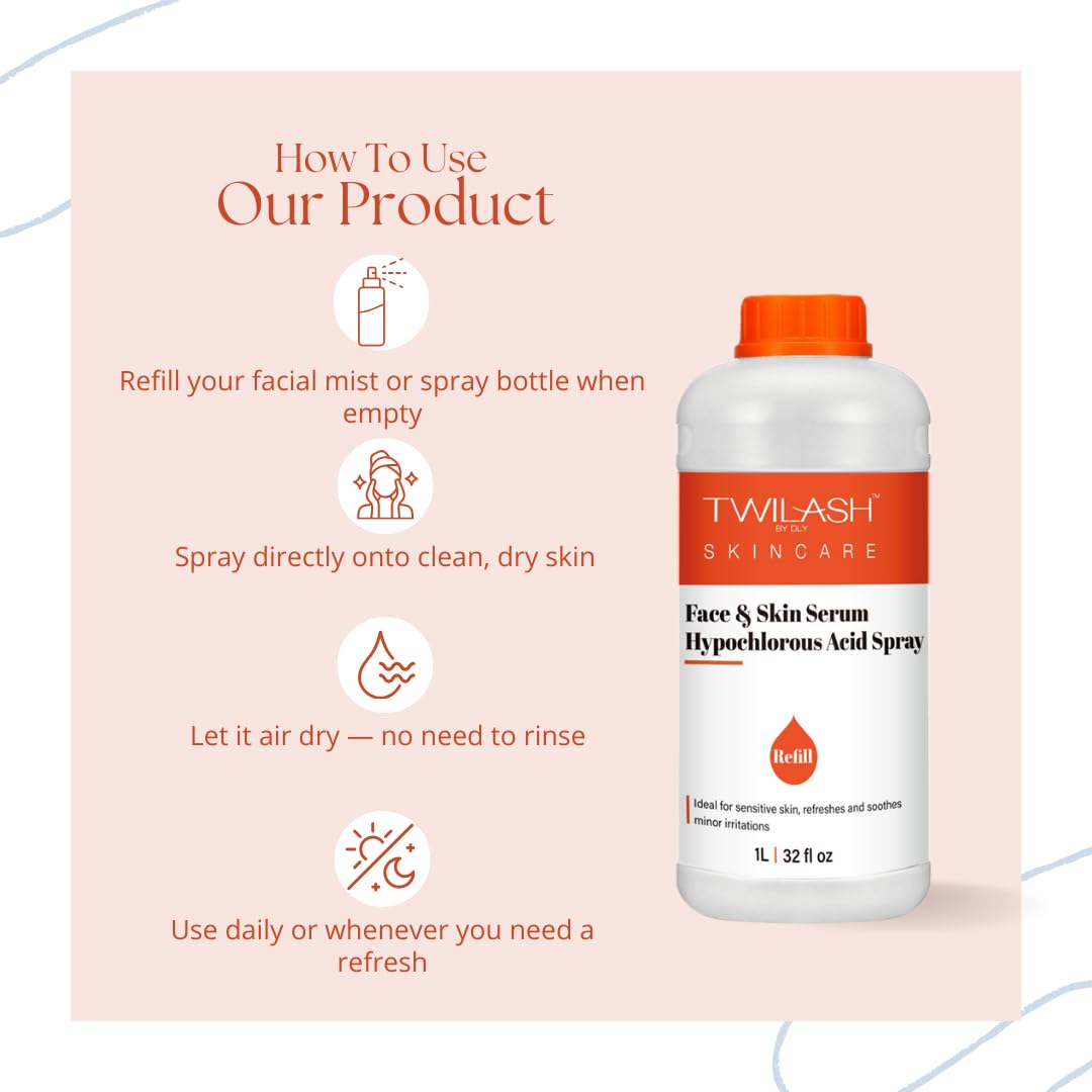 TWILASH BY DLY HOCl multi-use body mist for quick refresh across the skin.