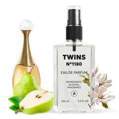 TWINS Impression of J`adore bottle front demonstrates accessible luxury for daily wear.