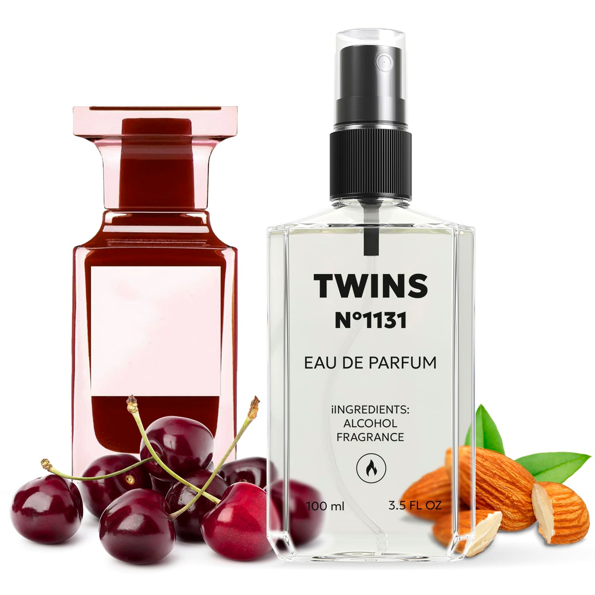 TWINS PARFUM Impression of Lost Cherry bottle front view, unisex luxury fragrance for everyday wear