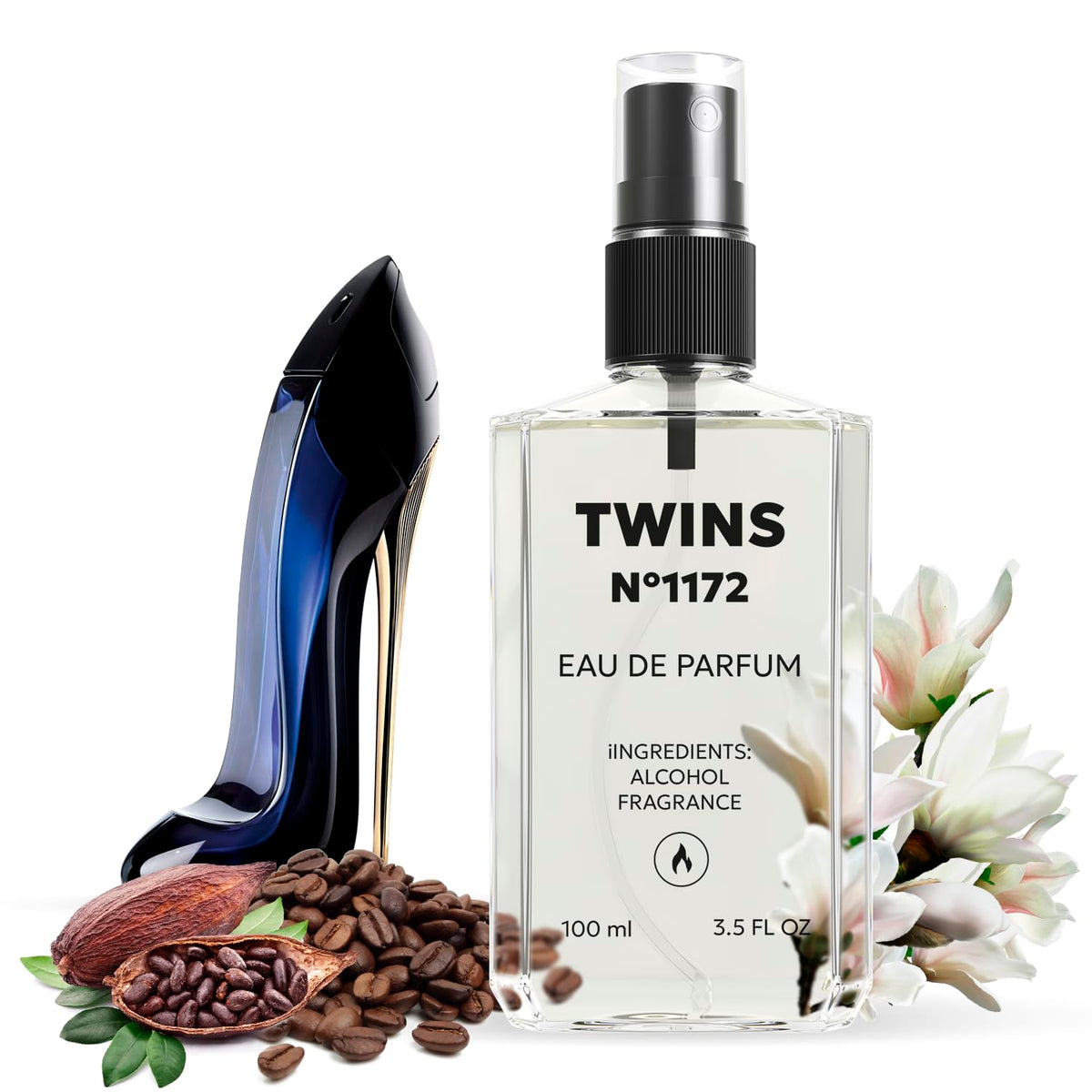 TWINS Impression Good Girl bottle with elegant design and long-lasting aroma for evenings.