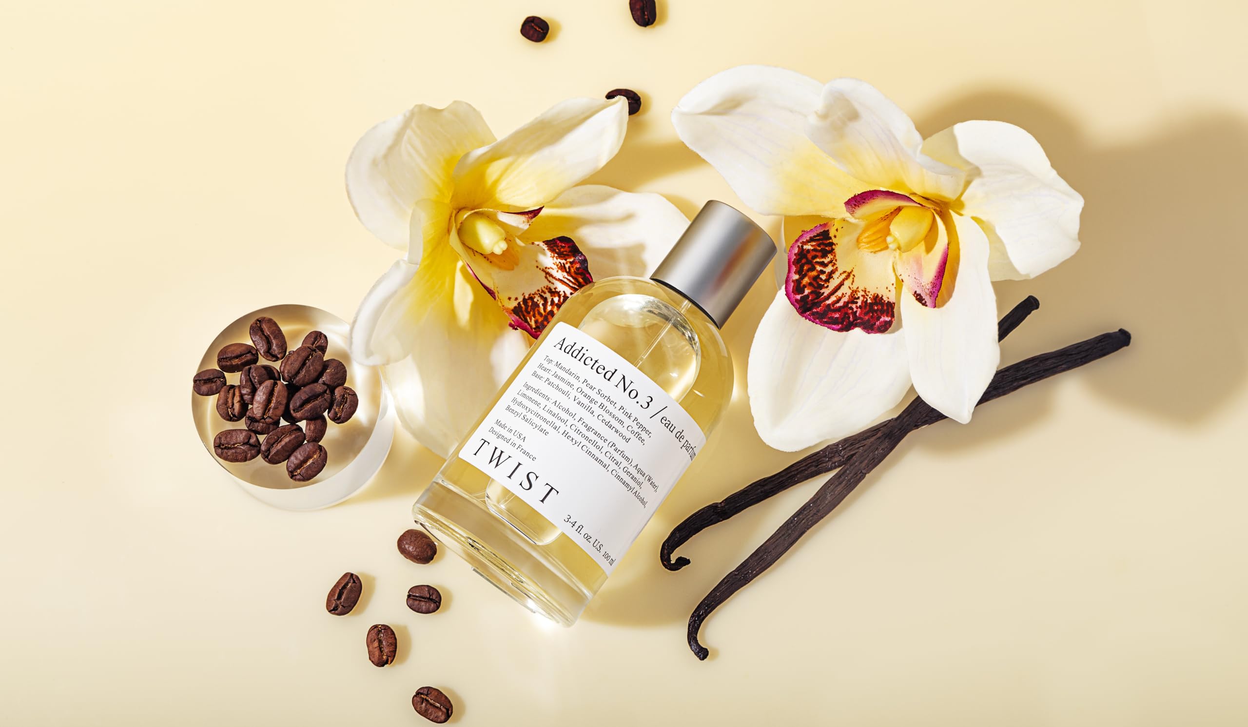Twist Addicted No. 3 skin swatch—long-lasting fragrance for all-day wear.