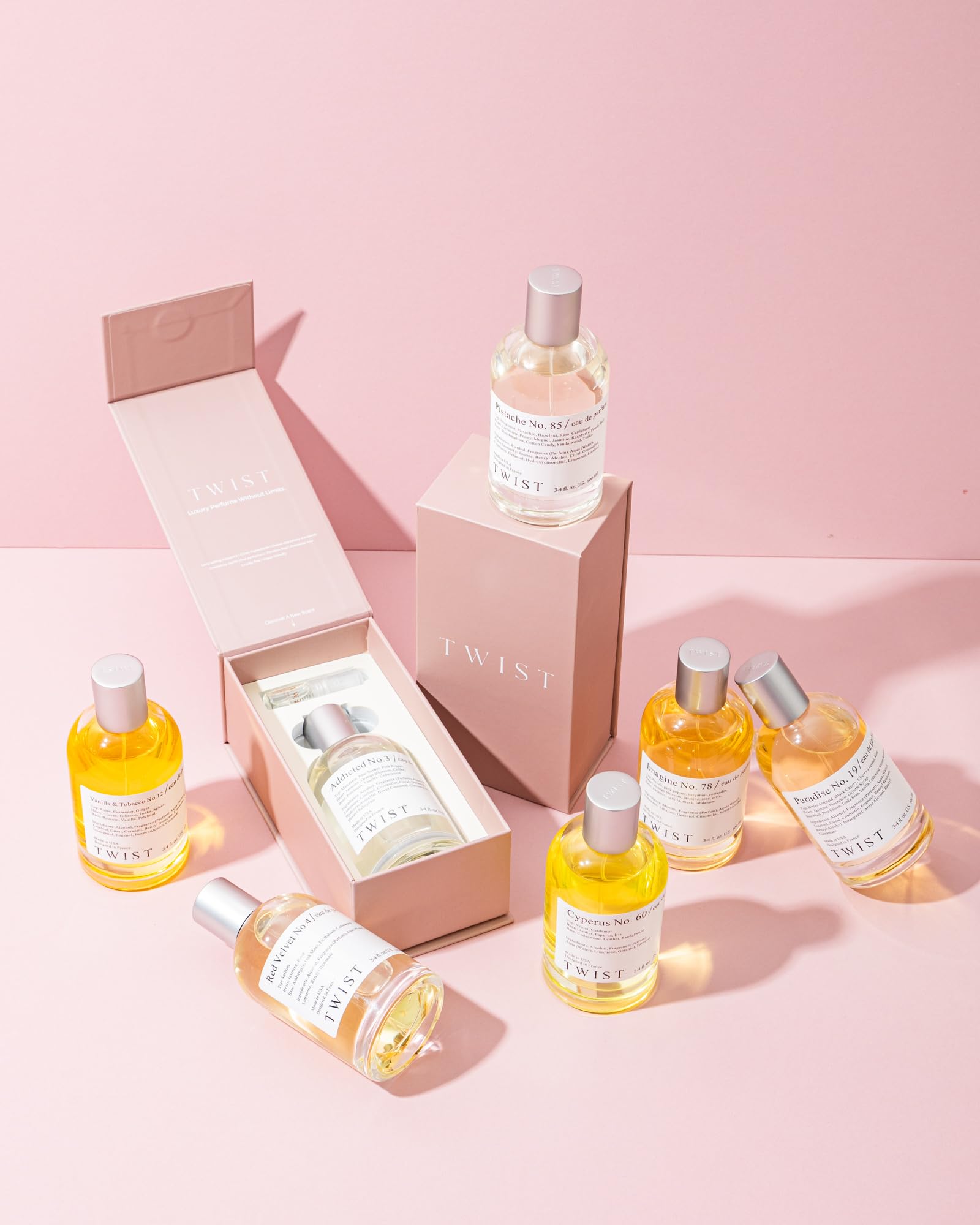 Twist Bang Bang No. 91 vegan and paraben-free badge communicates clean ingredients.