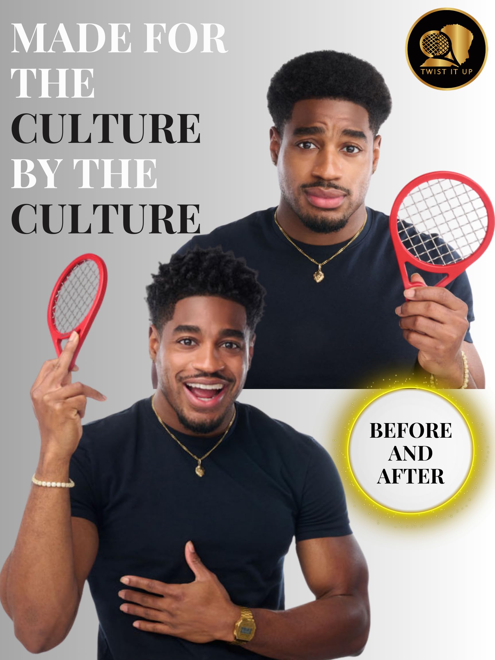 Twist It Up Comb in-action curls and twists showcase fast styling options.
