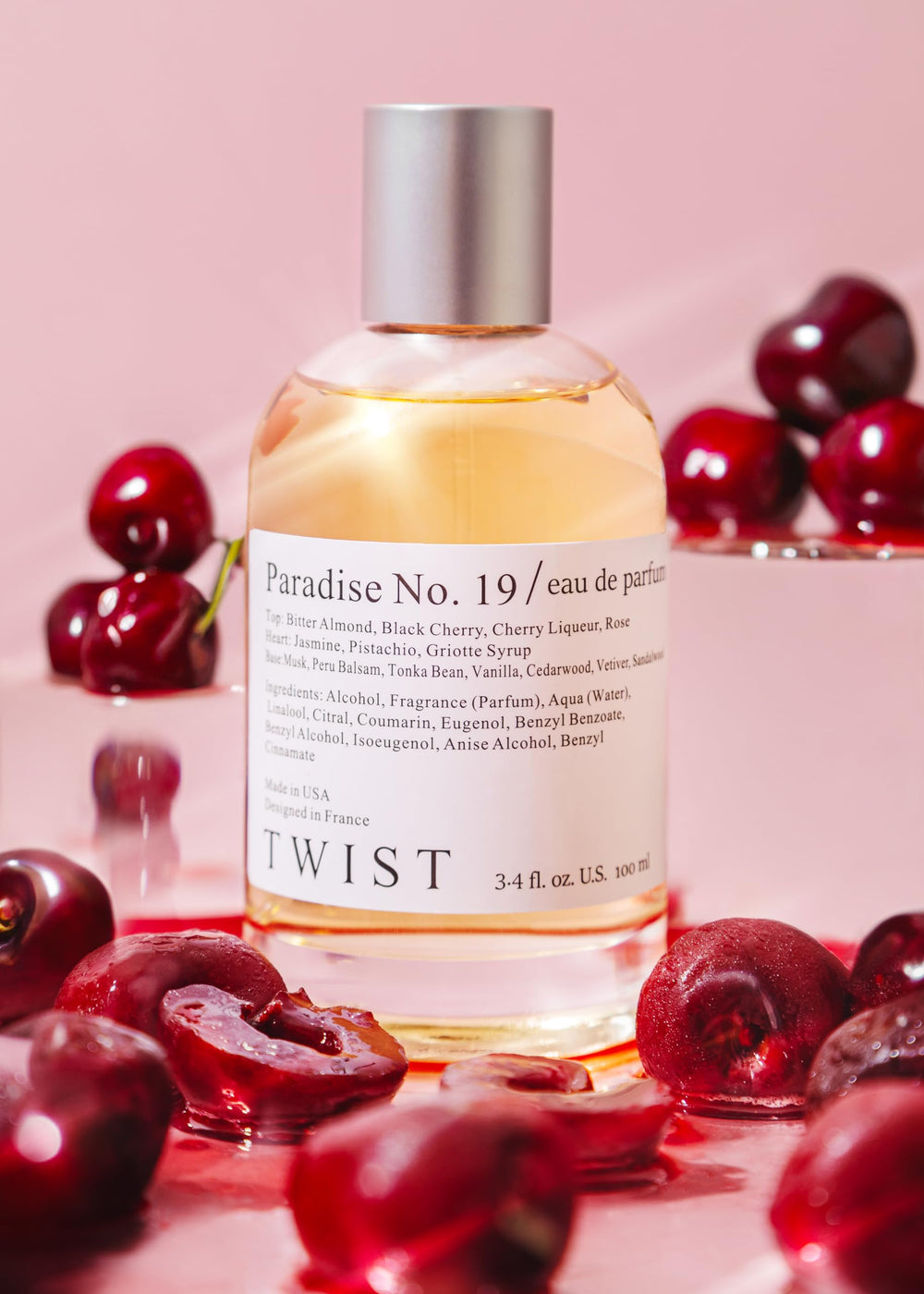 Twist Paradise No. 19 heart notes display jasmine and pistachio in bloom