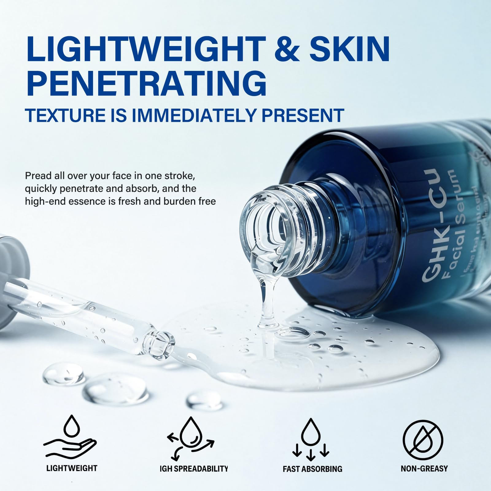 TWMKLP GHK-Cu Serum being applied to the face for smoothing results.