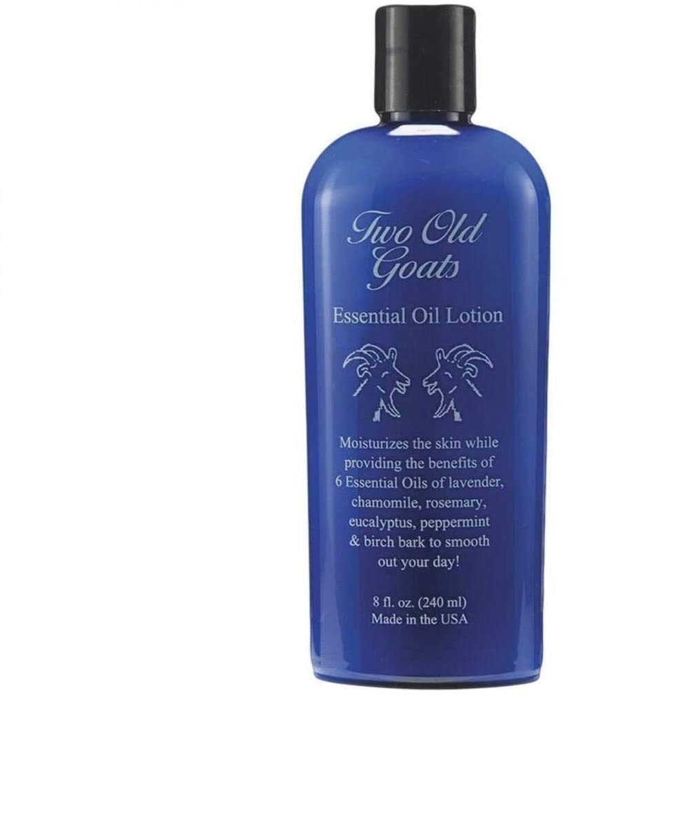 Two Old Goats Lotion 8oz bottle for daily moisturizing and skin soothing.