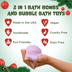 Two Sisters Christmas toys inside invite joyful play after bath time.