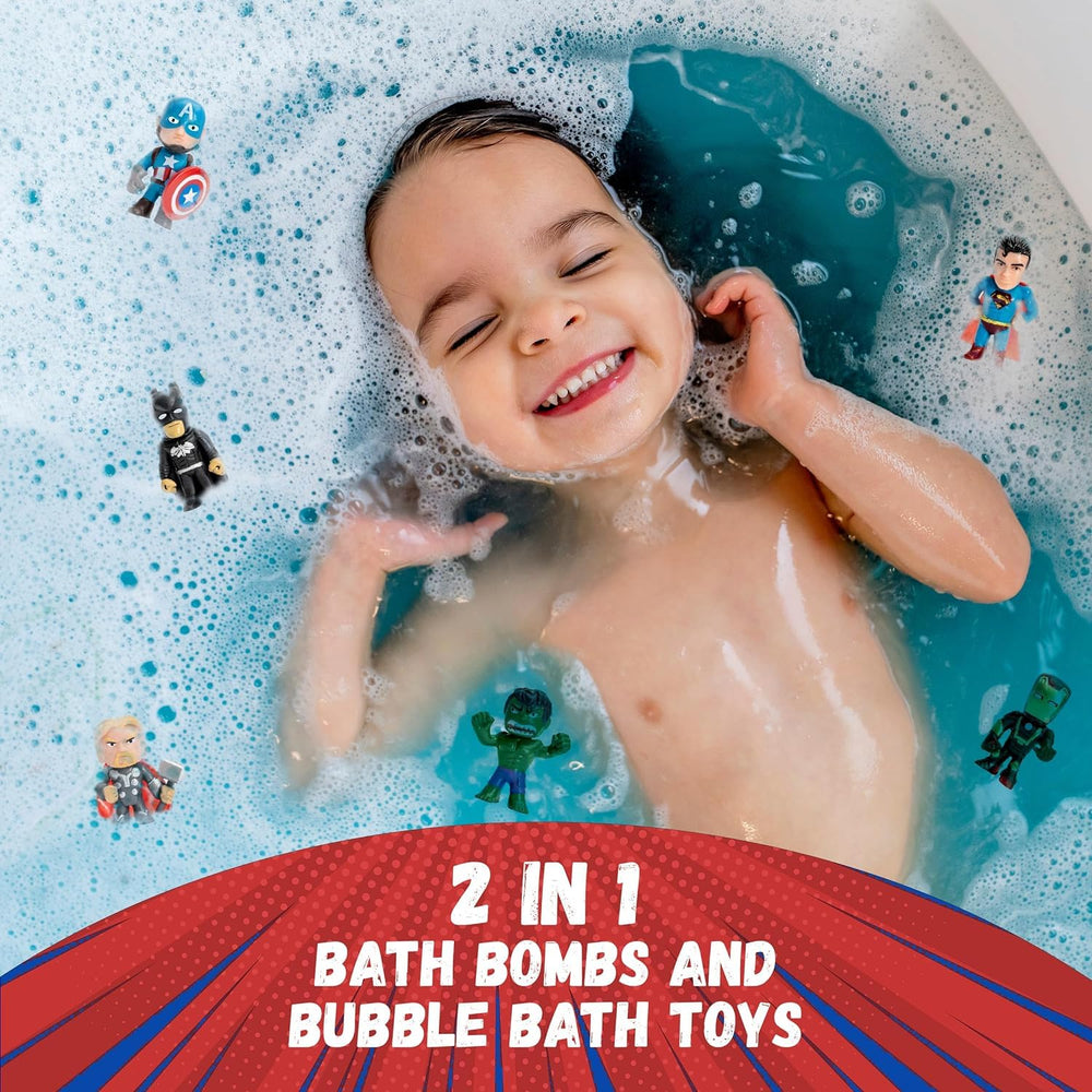Two Sisters collect-all-superheros bath experience with a new hero in every bomb