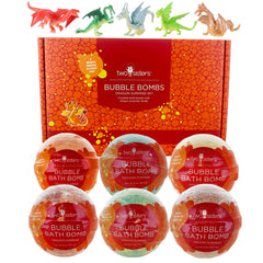 Two Sisters dragon bath bombs reveal a surprise toy inside for kids.