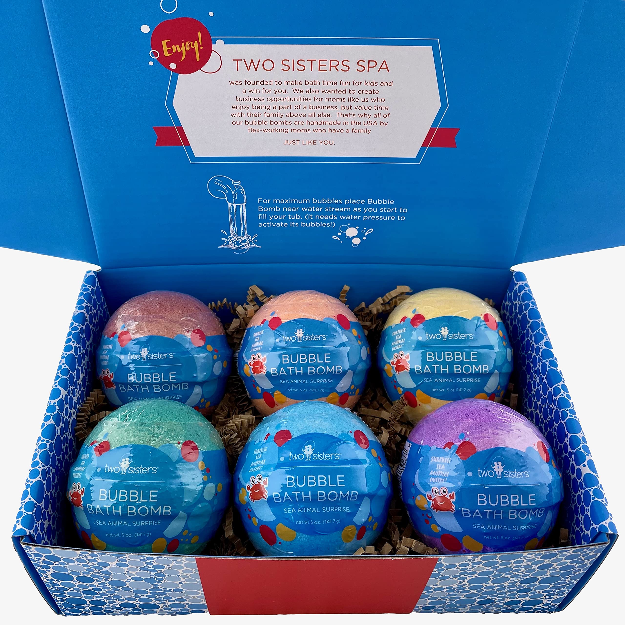 Two Sisters gift-ready packaging for bath bombs and gifting occasions