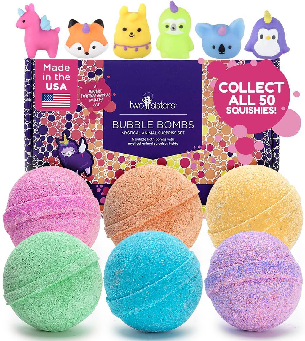 Two Sisters Mystical Bath Bombs box packaging shown, gift-ready for holidays.