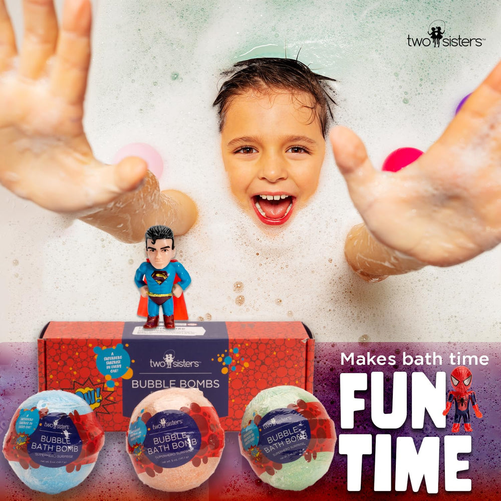Two Sisters bath bomb color burst with vivid hues and fizzing fun