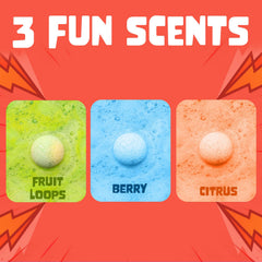 Two Sisters bath bombs with fruity scents brighten bath time
