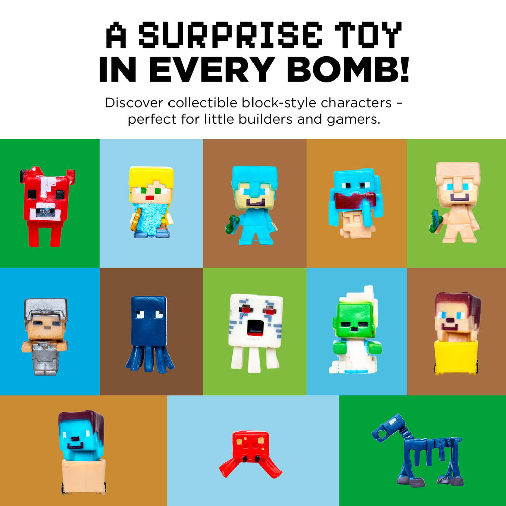 Two Sisters TNT Creeper bath bomb inner toy reveal during bath time unboxing.