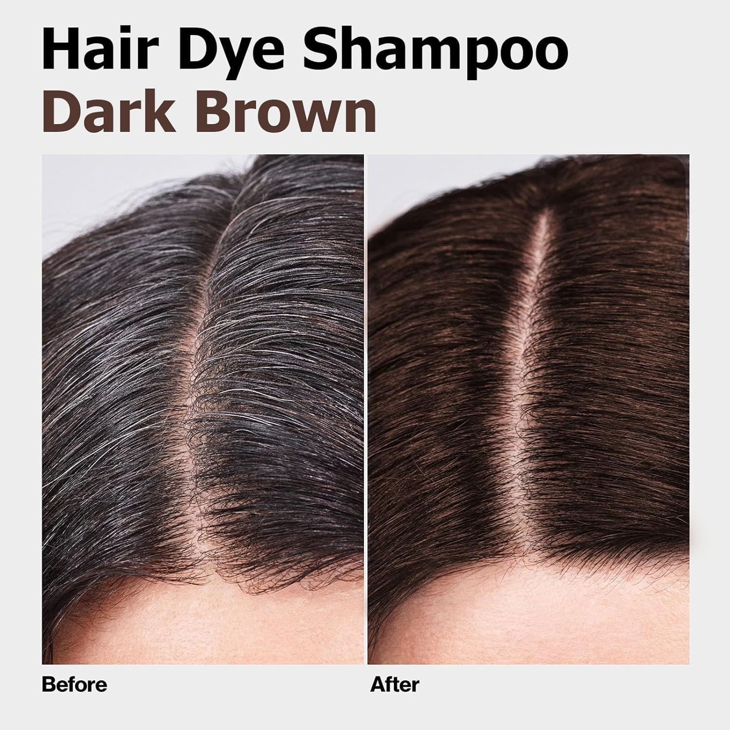 TYAYW applying dark brown dye on dry hair with gloves for mess-free color