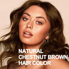 TYAYW Chestnut Brown Hair Dye Shampoo in-use application with gloves.