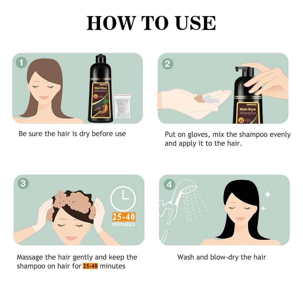 TYAYW Chestnut Brown Hair Dye Shampoo color result shows chestnut shade.
