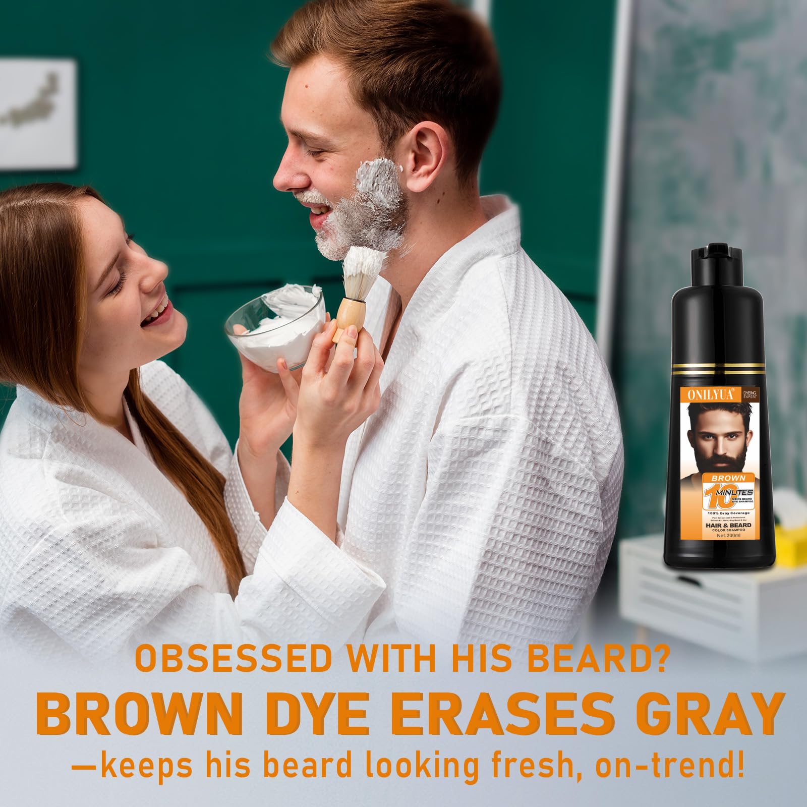 TYAYW packaging shows a 200ml bottle ready for long-lasting beard color use