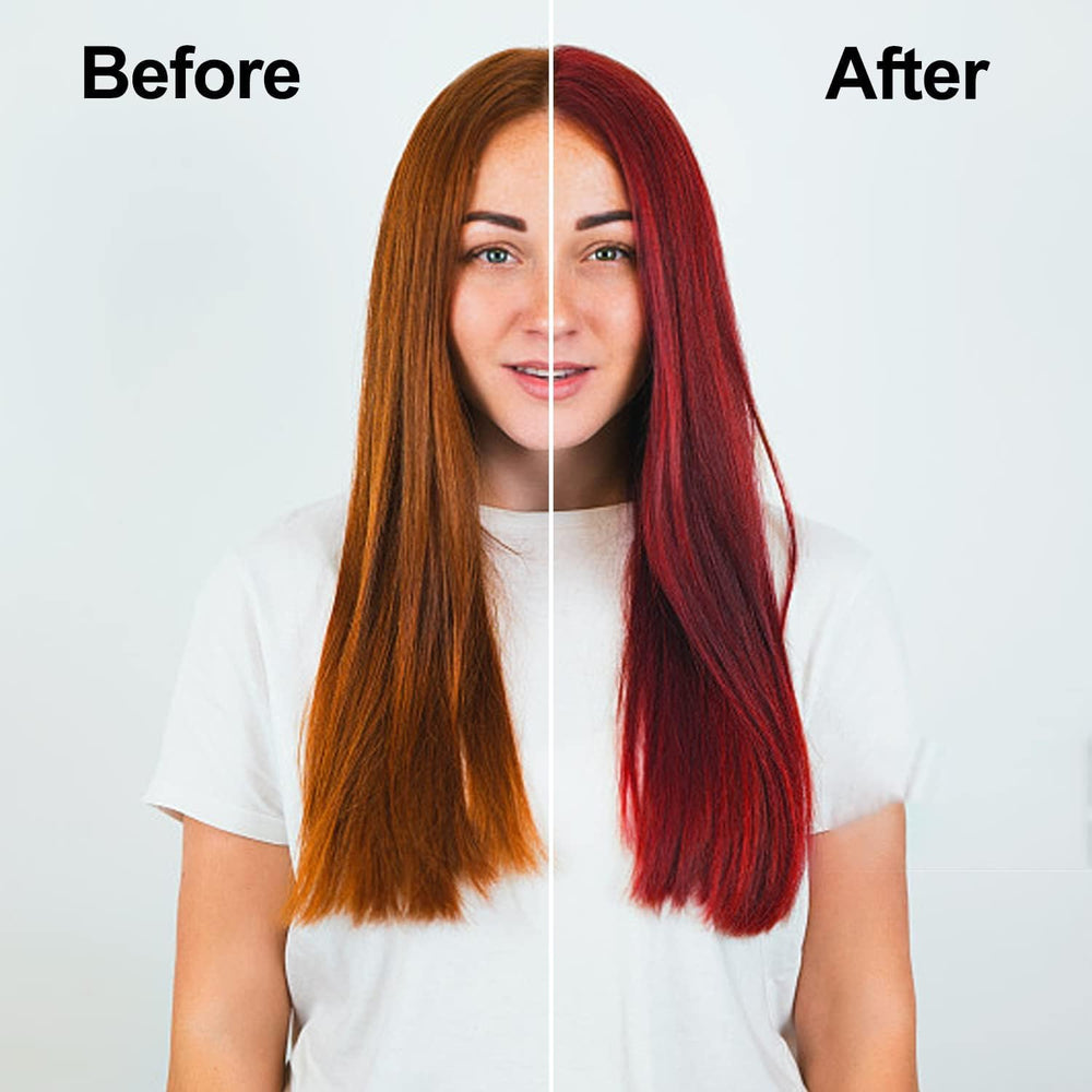 TYAYW Wine Red Hair Dye Shampoo applied to dry hair for quick color refresh