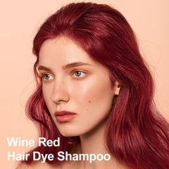 TYAYW Wine Red Hair Dye Shampoo applied to dry hair for quick color