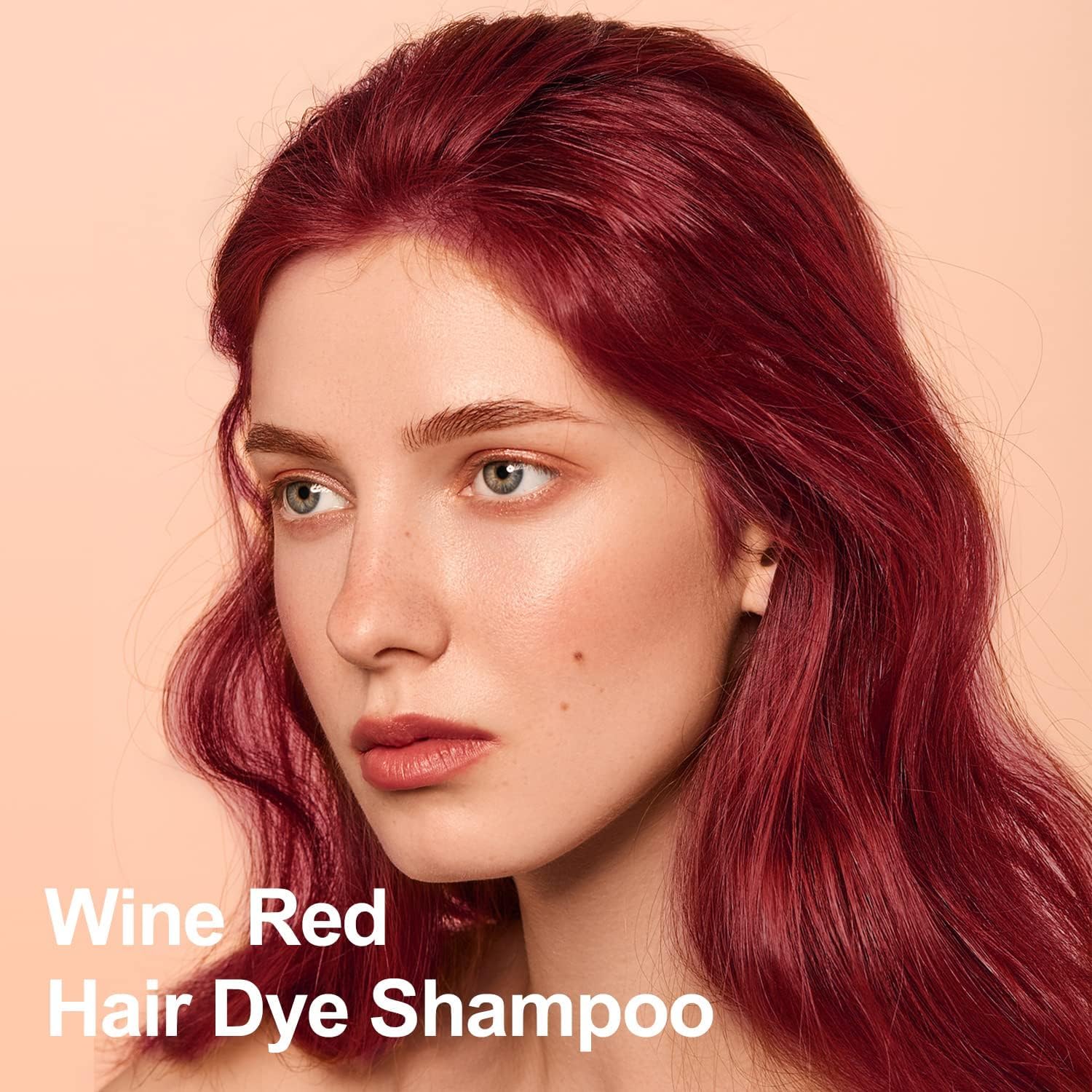 TYAYW Wine Red Hair Dye Shampoo user wearing gloves for even application