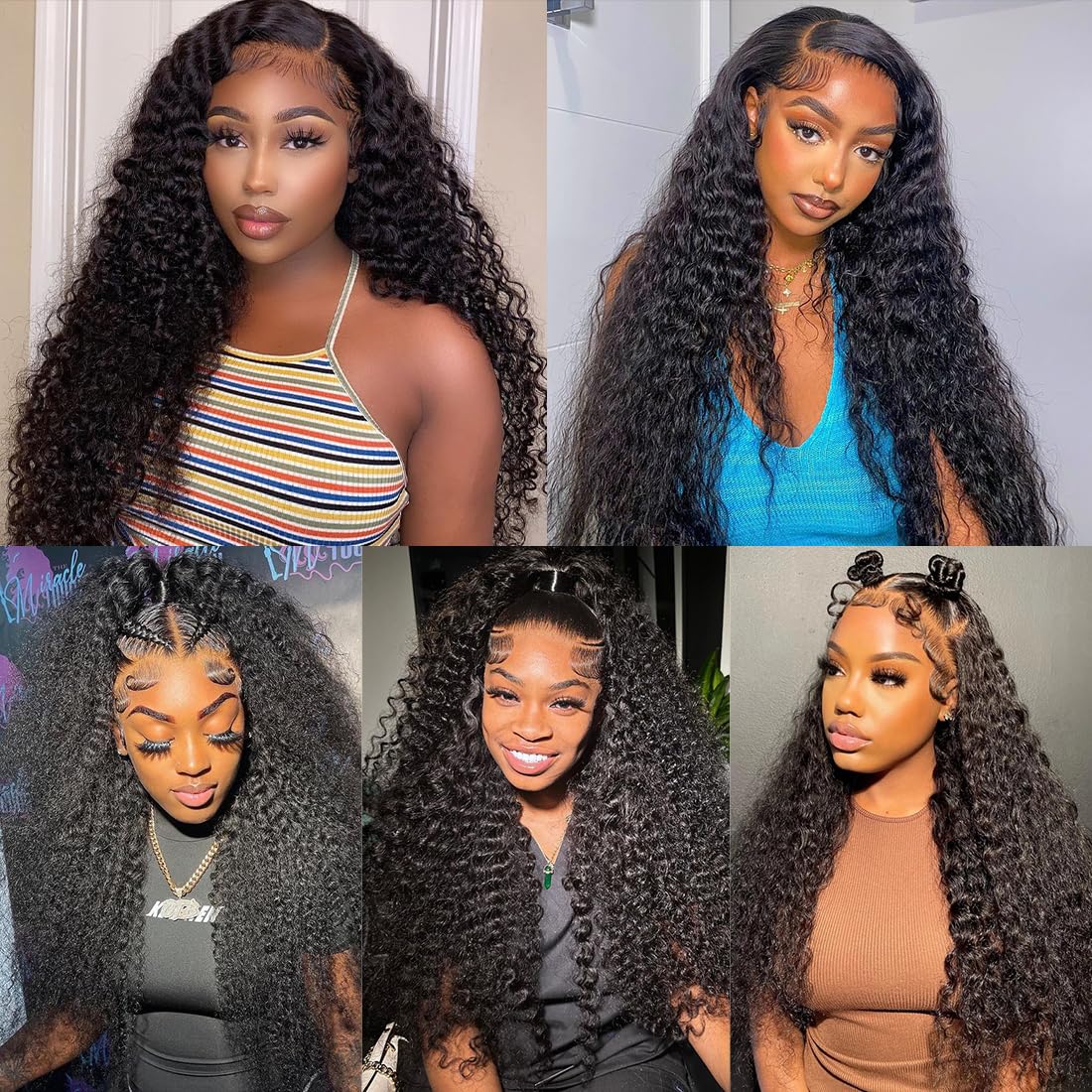 Tyiu virgin Brazilian hair lace front close-up shows healthy shine.